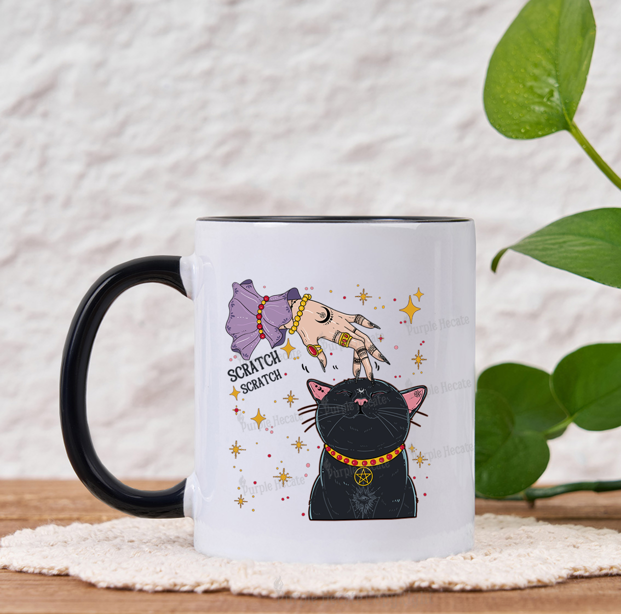 Purplehecate Witch's Cat Scratch Mug