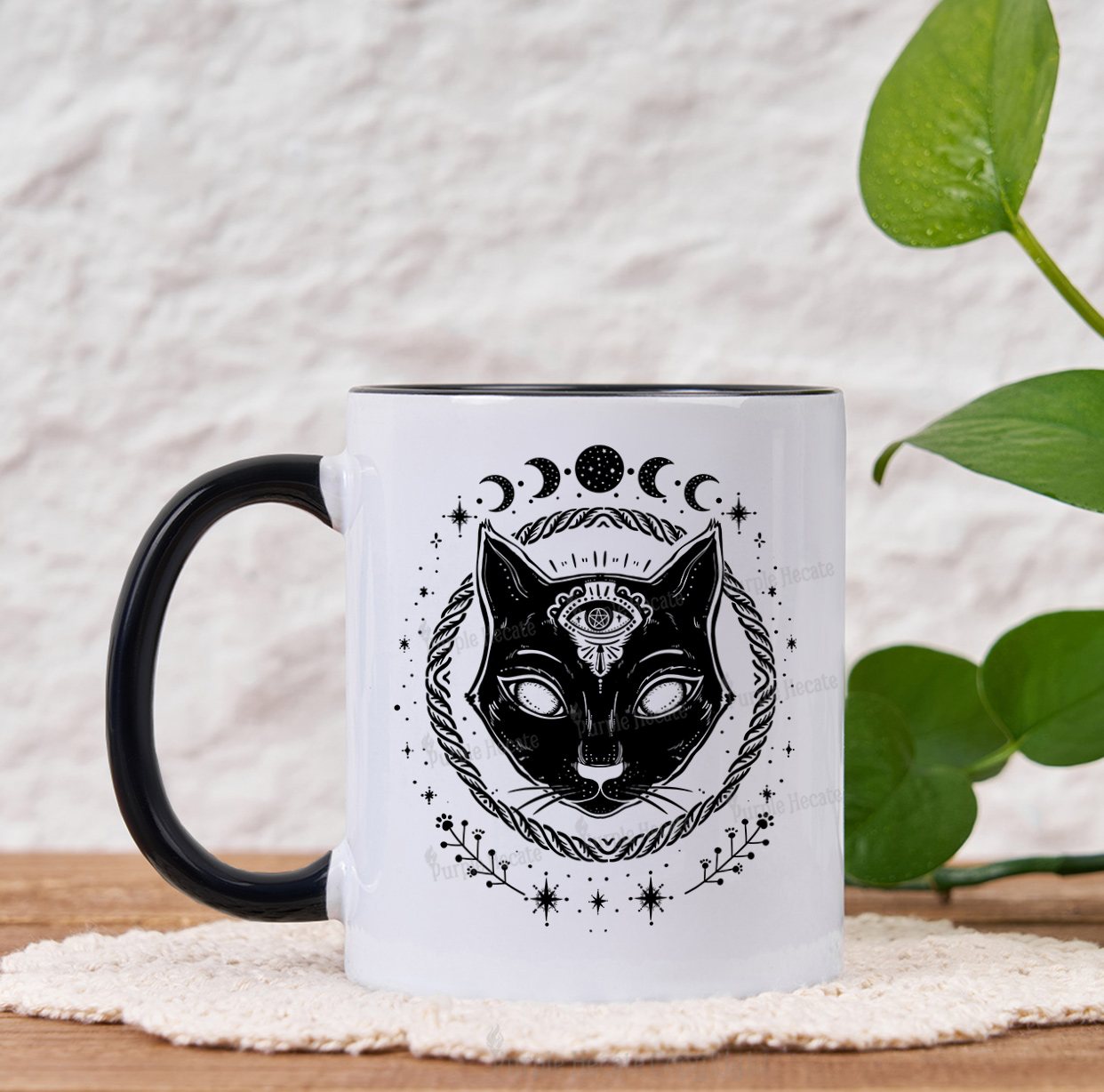 Purplehecate Third Eye Black Cat Mug