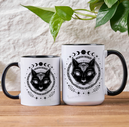 Purplehecate Third Eye Black Cat Mug