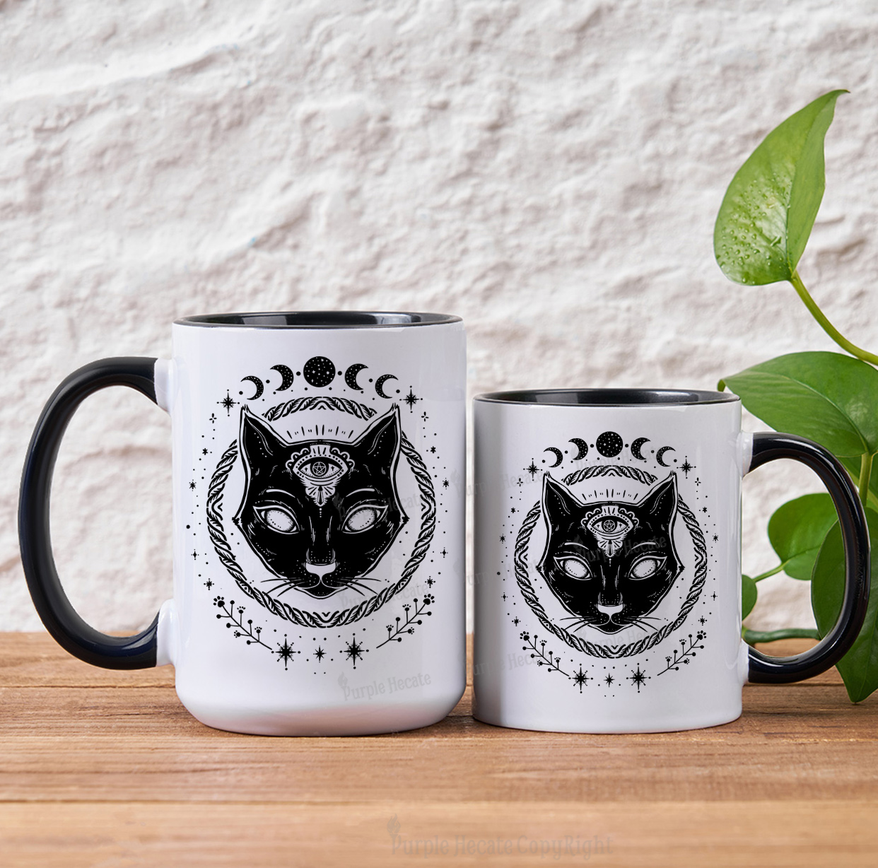 Purplehecate Third Eye Black Cat Mug