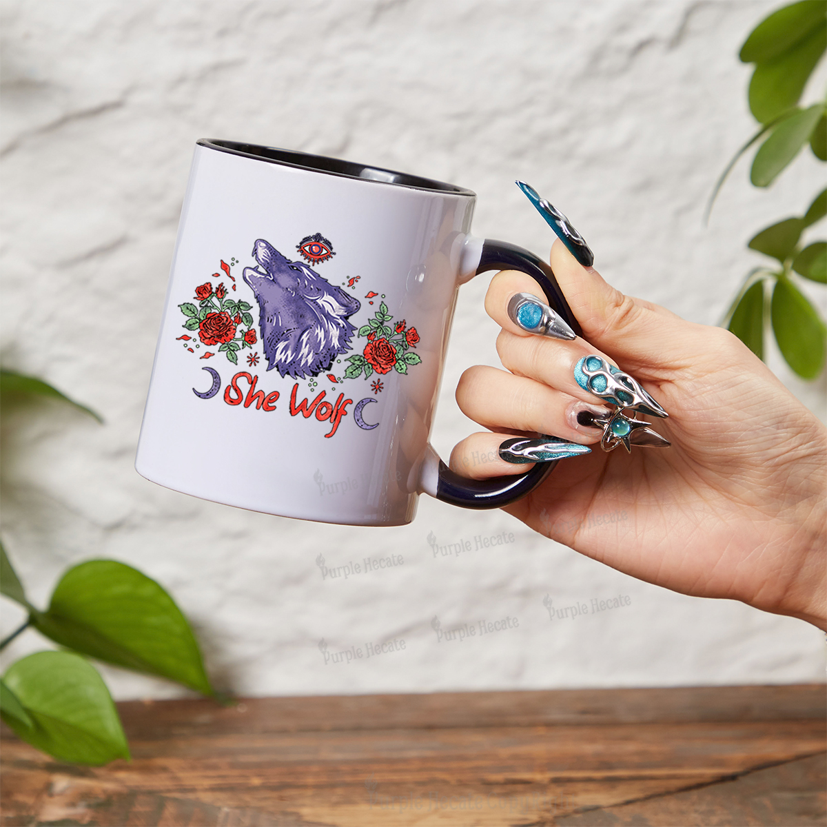 Purplehecate Moon Wolf Mug