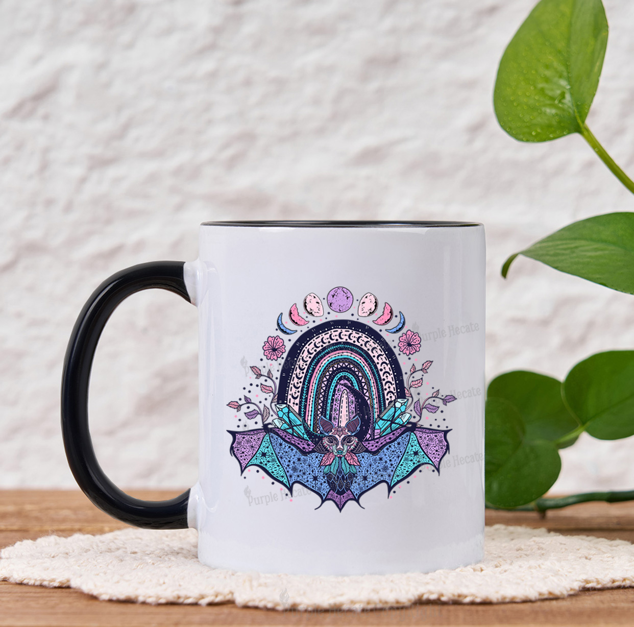 Purplehecate Moon Phase Bat Mug