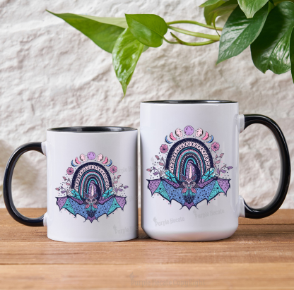 Purplehecate Moon Phase Bat Mug