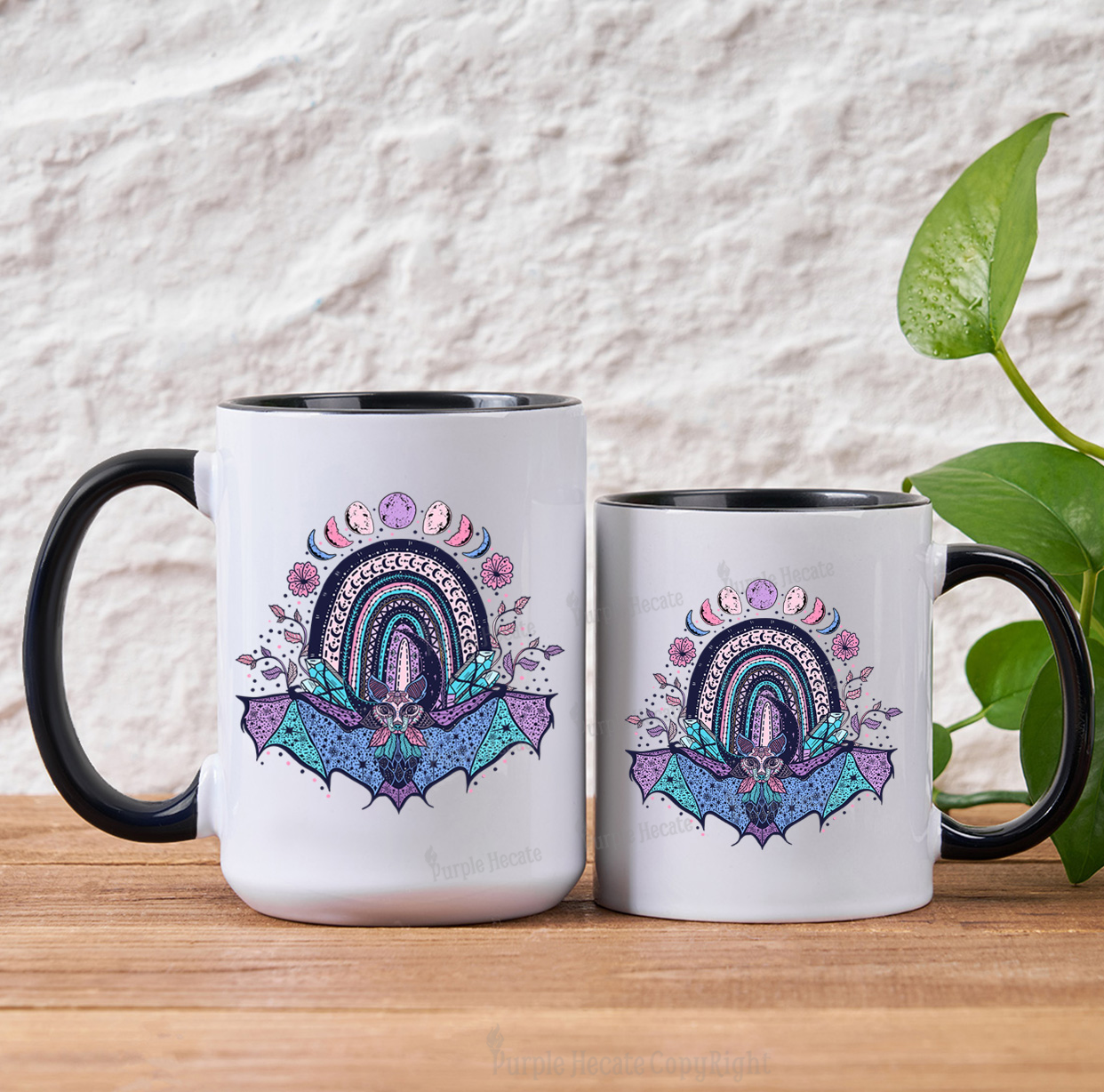 Purplehecate Moon Phase Bat Mug