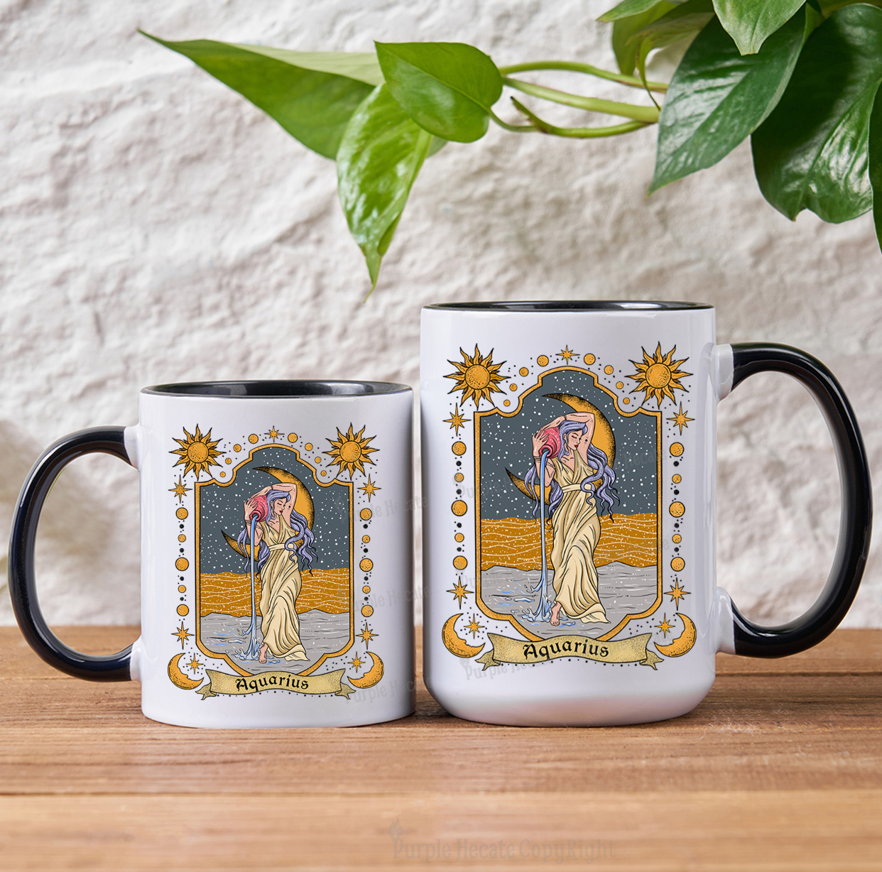 Purplehecate Aquarius Zodiac Mug
