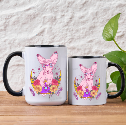 Purplehecate Moon Phase Cat Mug