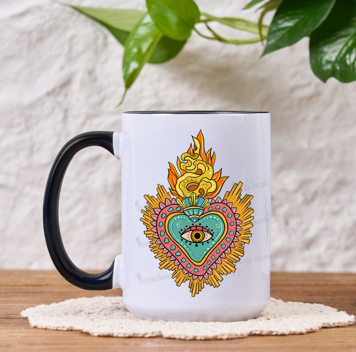 Purplehecate Rainbow Sacred Heart Mug