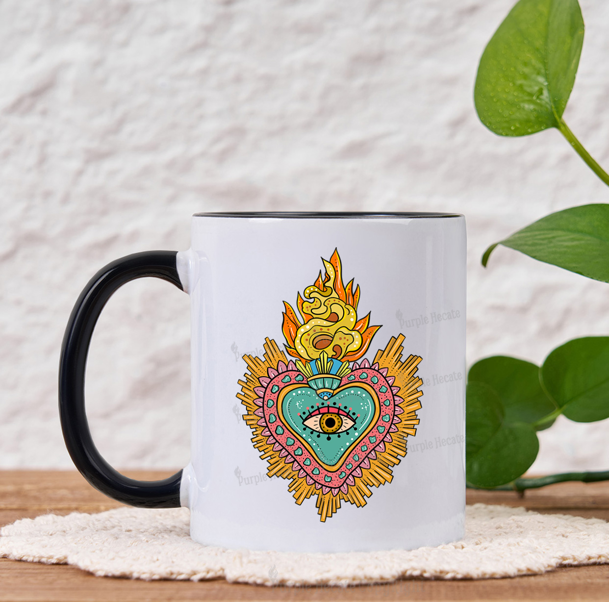 Purplehecate Rainbow Sacred Heart Mug