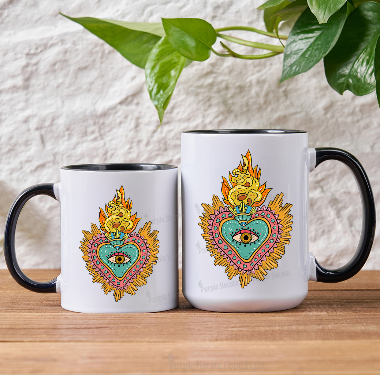 Purplehecate Rainbow Sacred Heart Mug