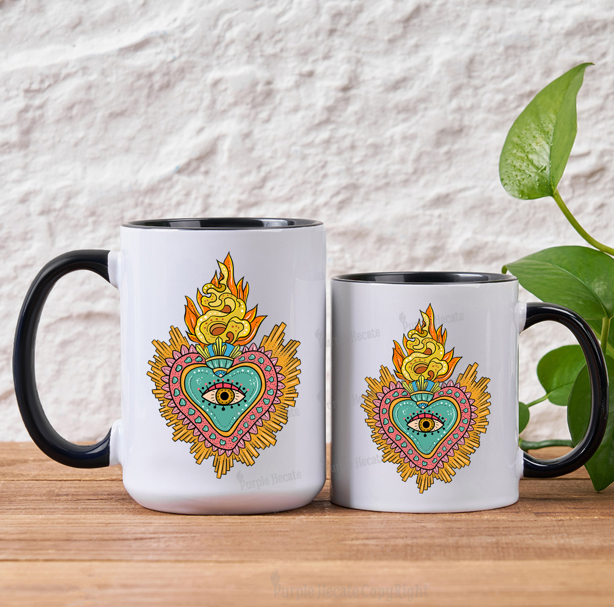Purplehecate Rainbow Sacred Heart Mug
