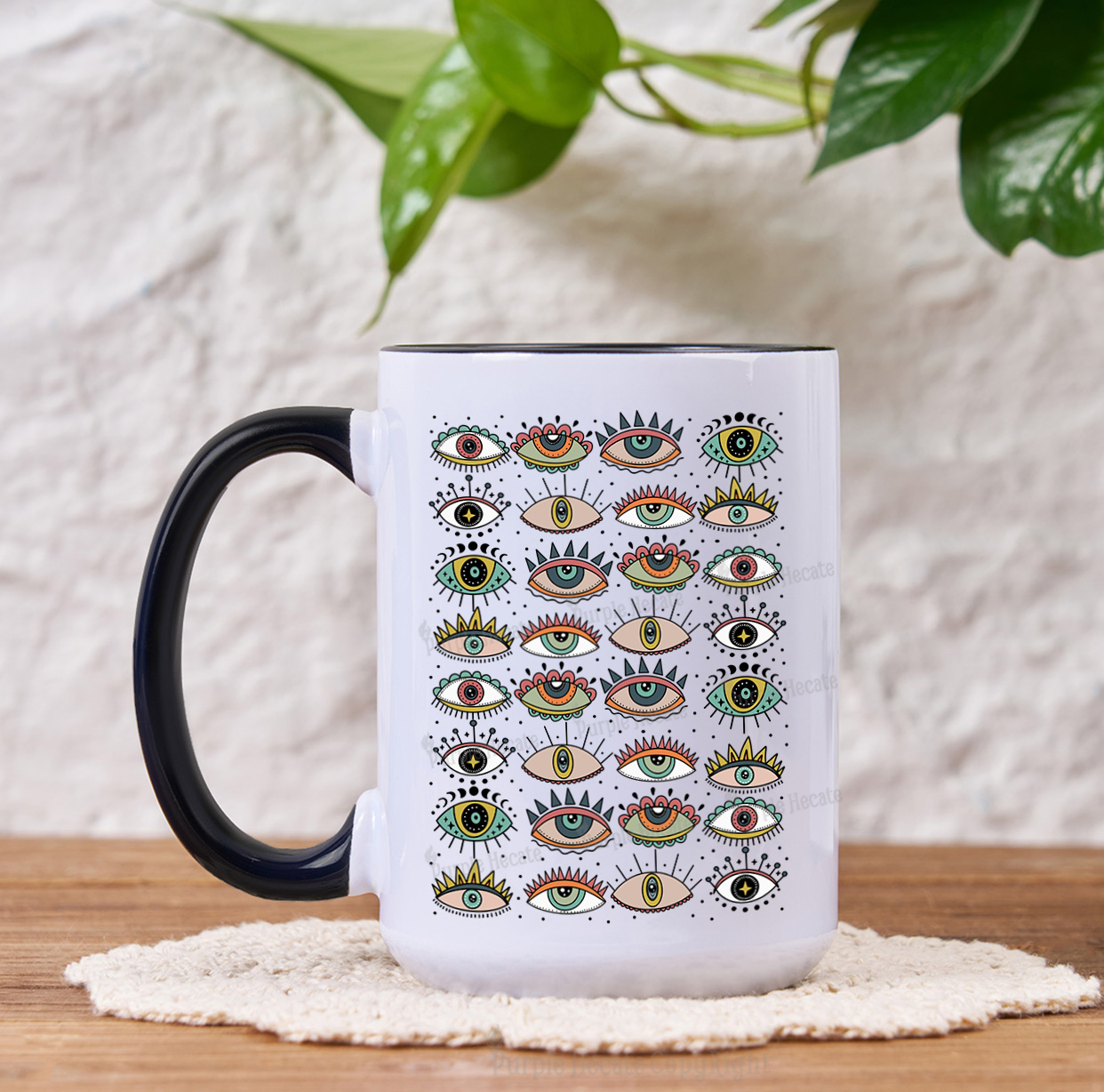 Purplehecate Evil Eye Pattern Mug