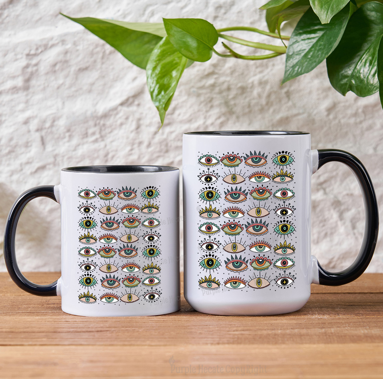 Purplehecate Evil Eye Pattern Mug