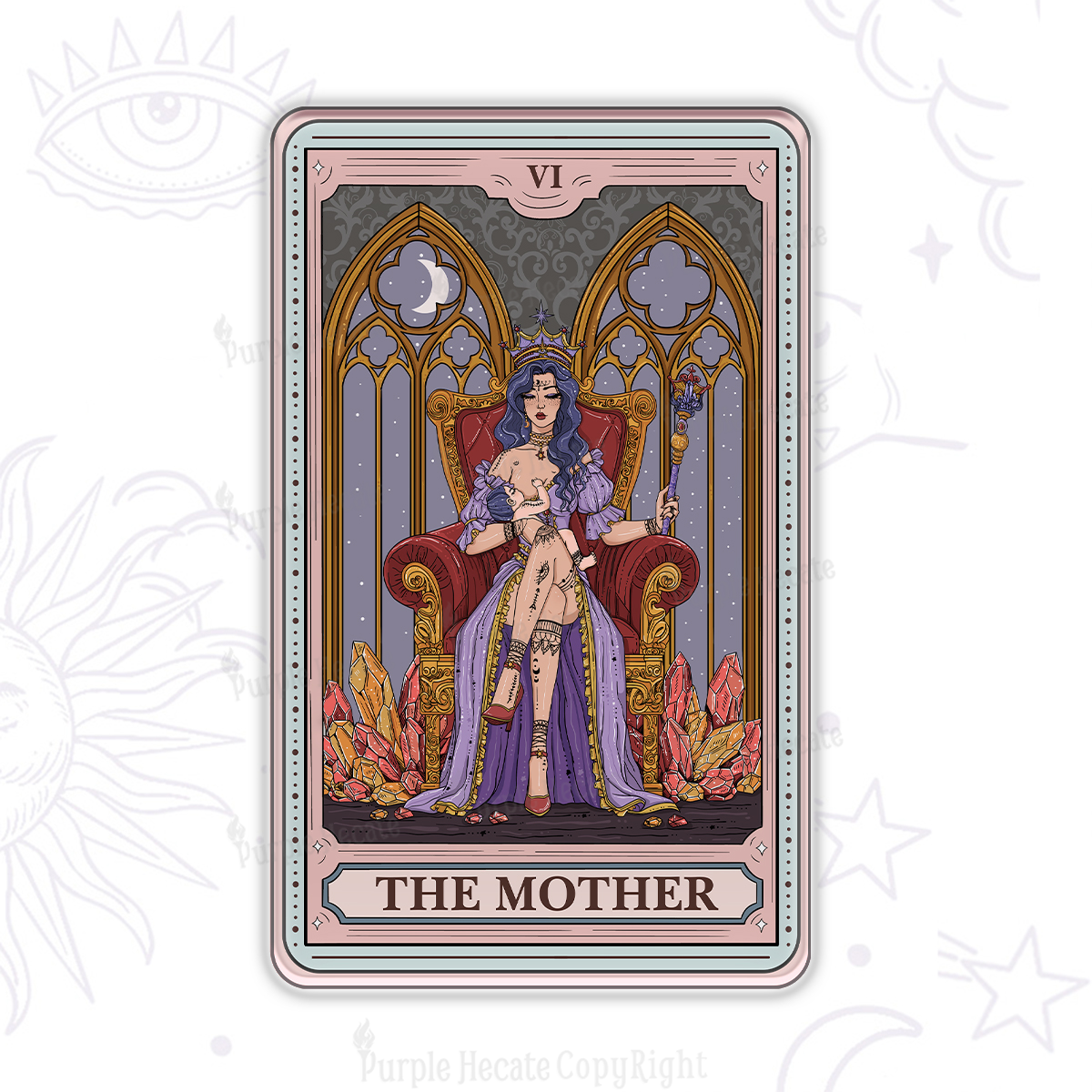 Purplehecate The Mother Tarot Card Magnet