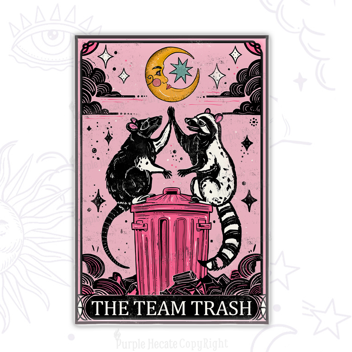 Purplehecate The Team Trash Opossum Tarot Magnet