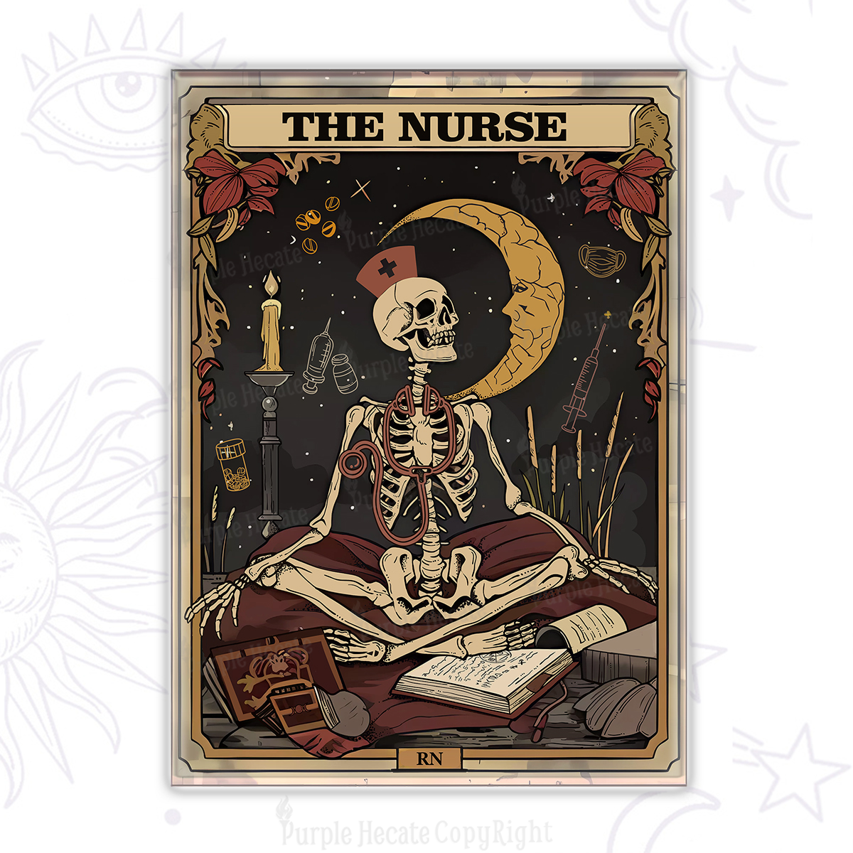Purplehecate The Nurse Tarot Card  Magnet