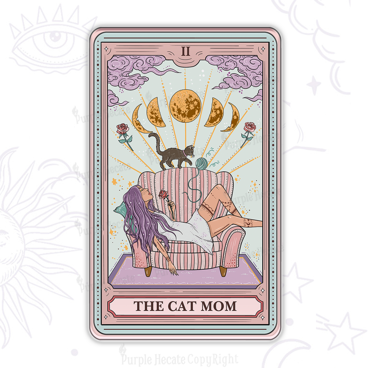 Purplehecate The Cat Mom Tarot Magnet