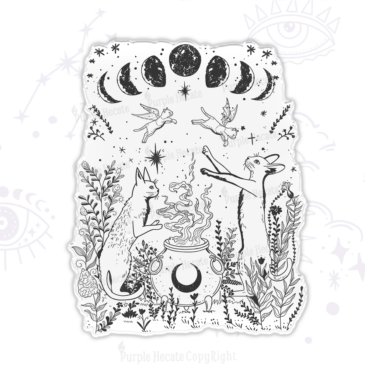 Purplehecate Celestial Cat Magnet