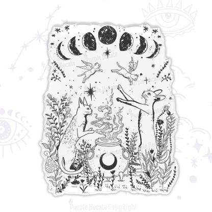 Purplehecate Celestial Cat Magnet