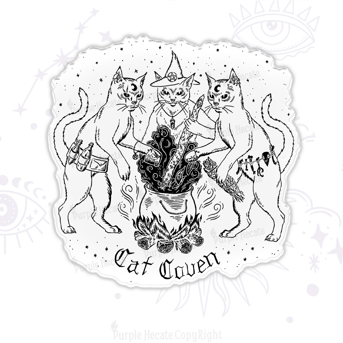 Purplehecate Cat Coven Magnet