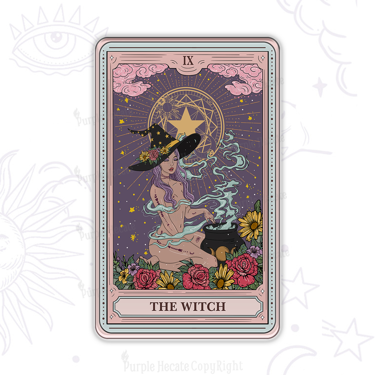 Purplehecate The Witch Tarot Magnet