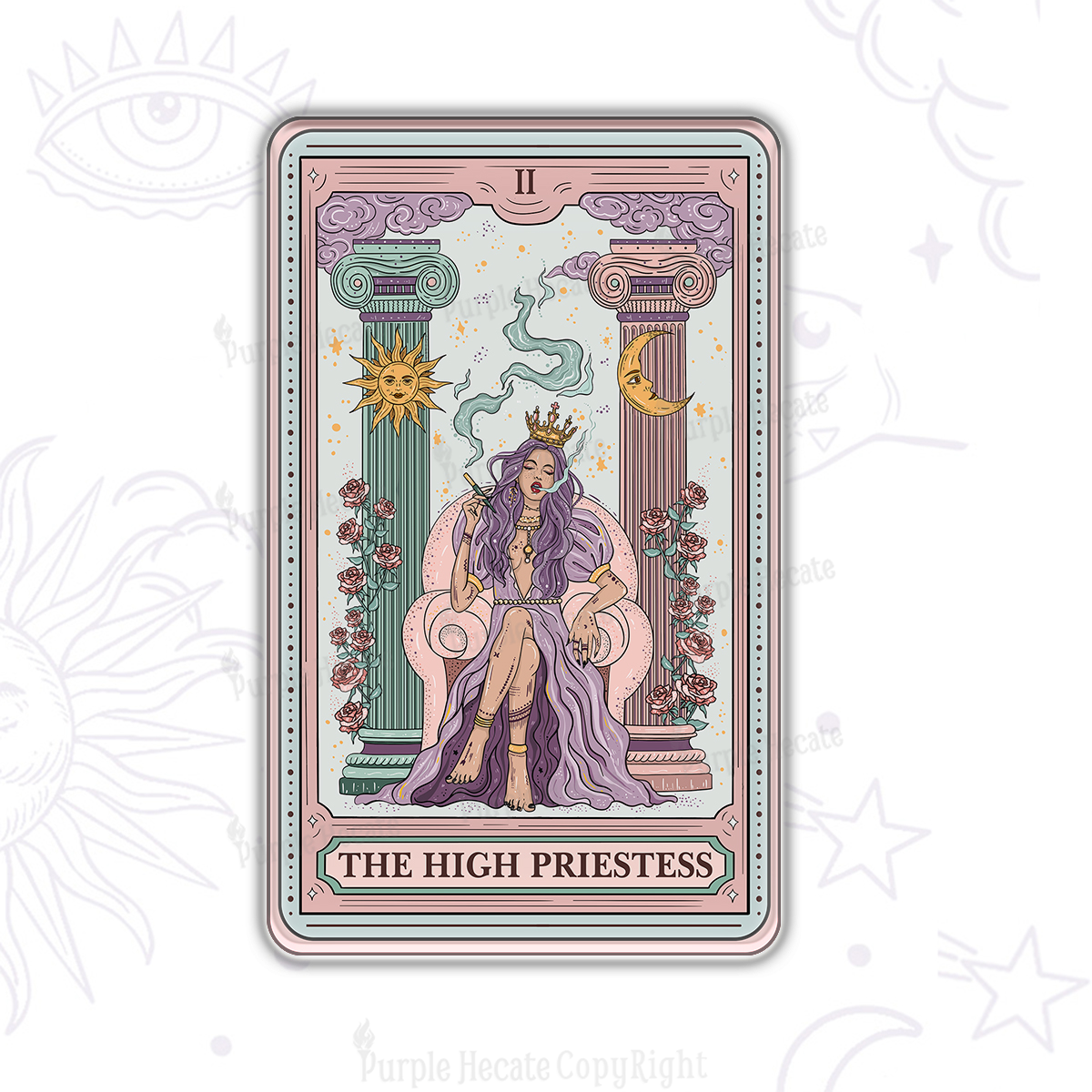 Purplehecate The High Priestess Tarot Card Magnet