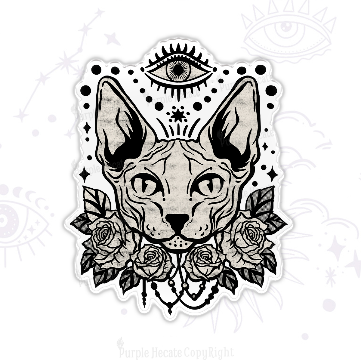 Purplehecate Mystical Cat Magnet