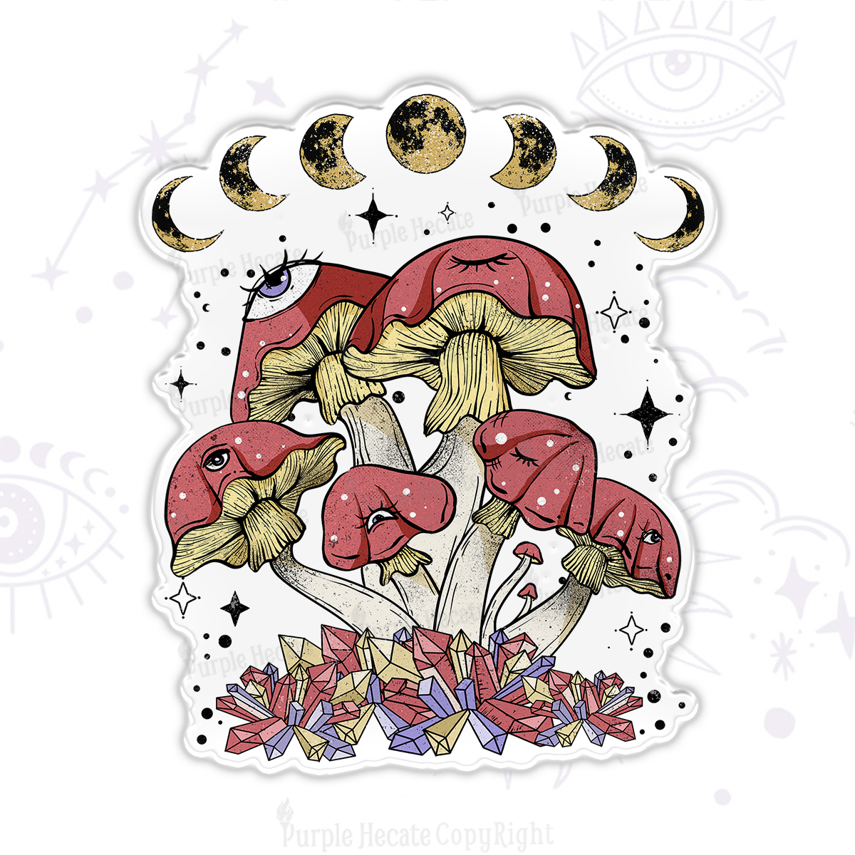 Purplehecate Magic Mushroom Magnet