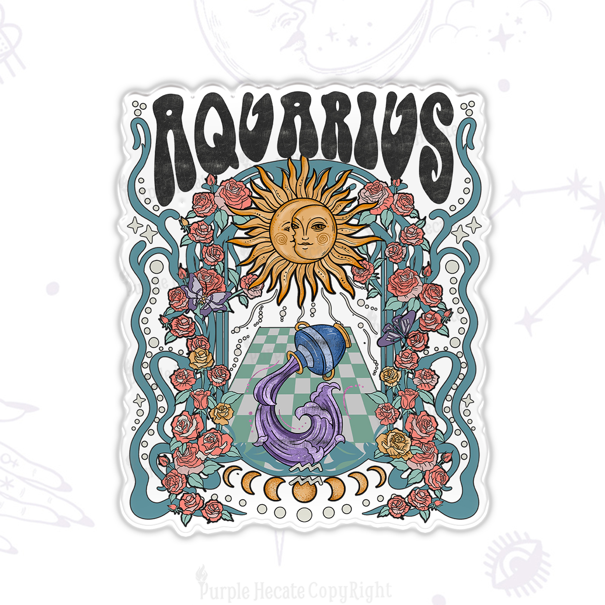 Purplehecate Aquarius Spirit Zodiac Magnet