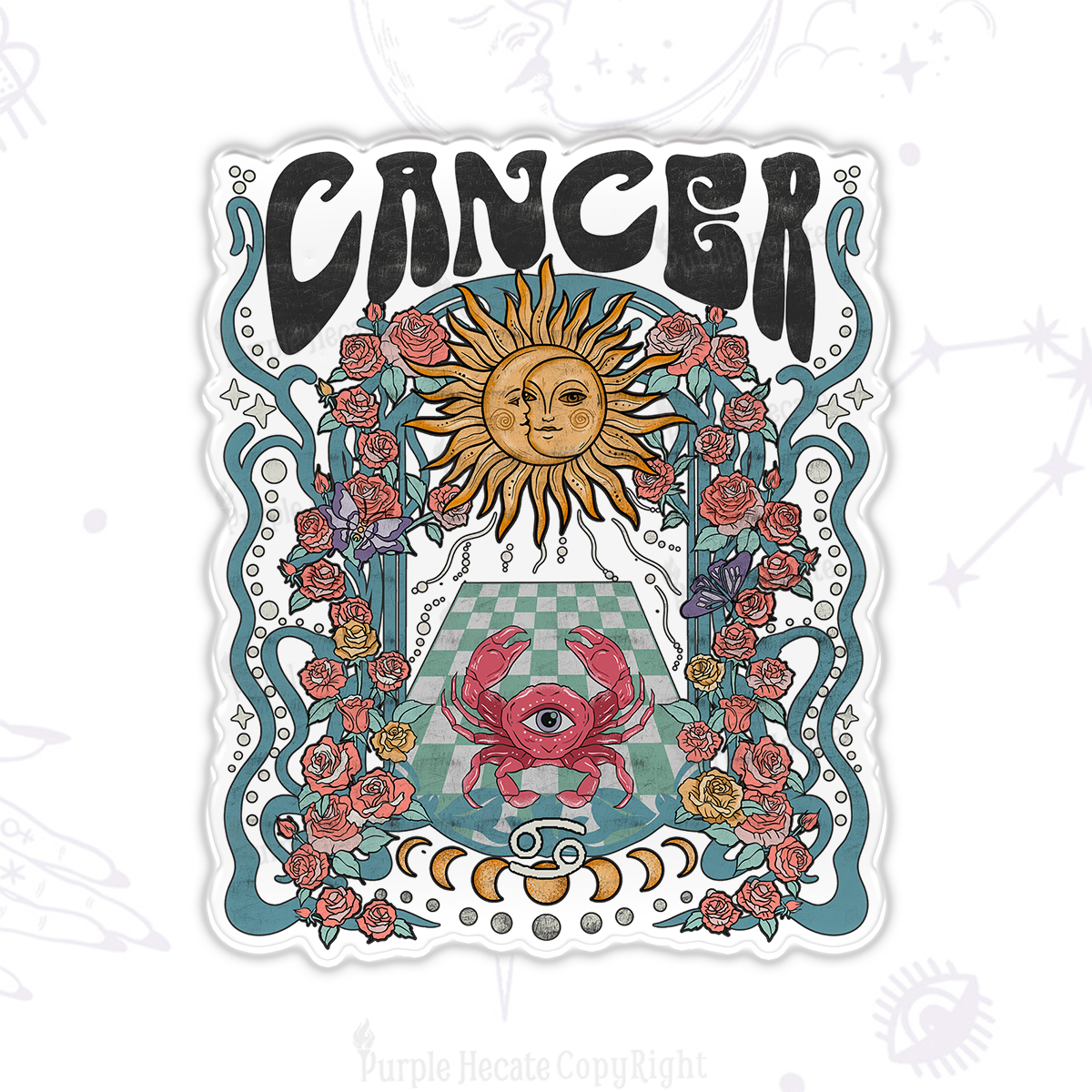 Purplehecate Cancer Spirit Zodiac Magnet