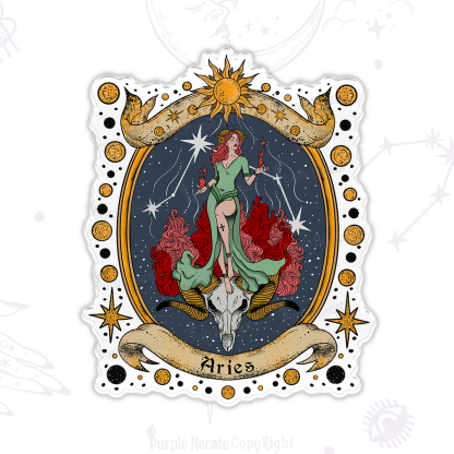 Purplehecate Celestial Aries Zodiac Magnet