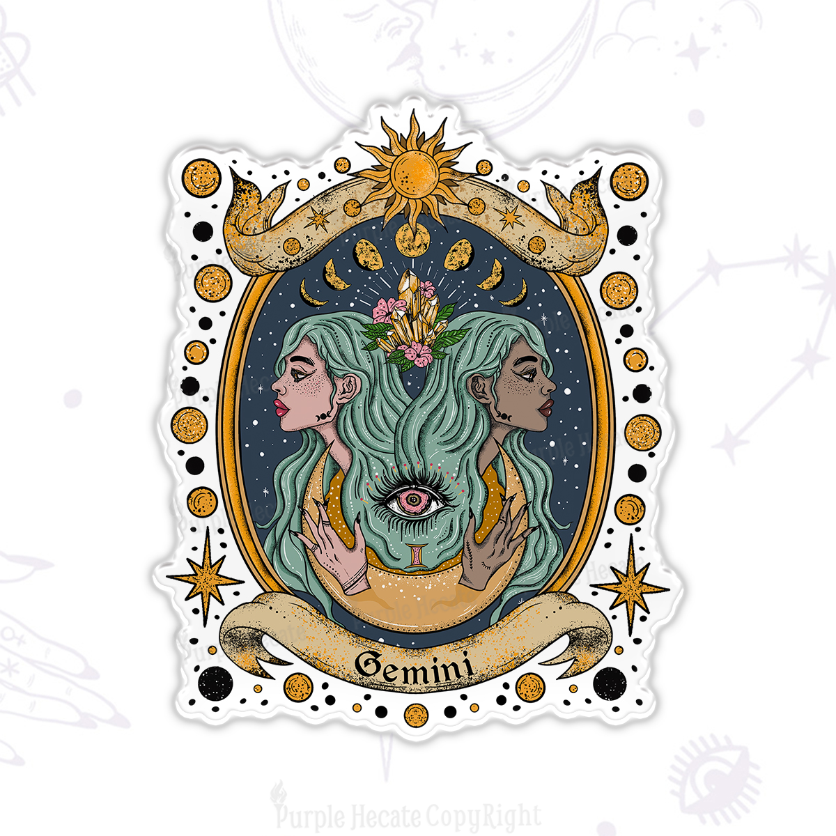 Purplehecate Celestial Gemini Zodiac Magnet