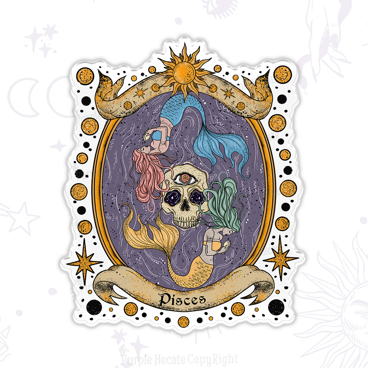 Purplehecate Celestial Pisces Zodiac Magnet