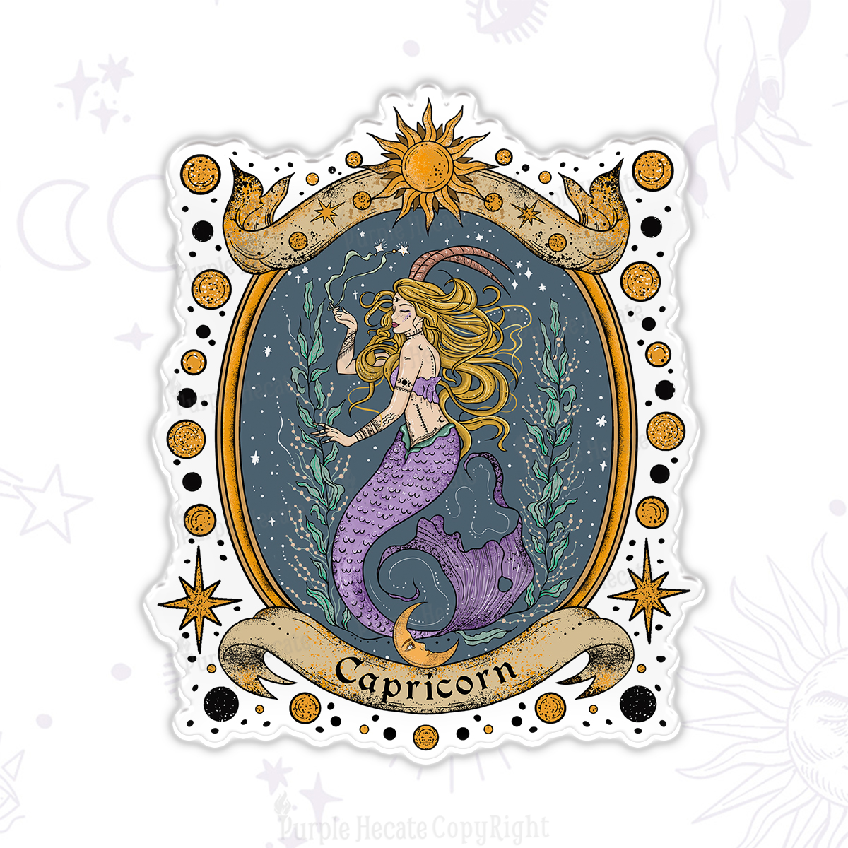Purplehecate Celestial Capricorn Zodiac Magnet