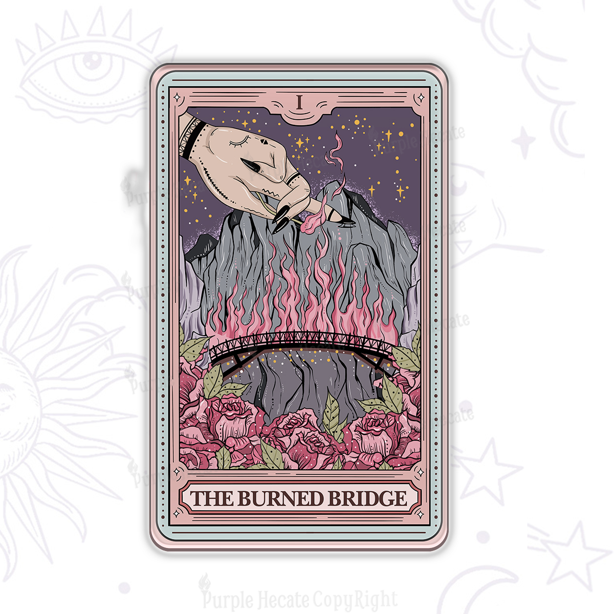 Purplehecate The Burned Bridge Tarot Magnet