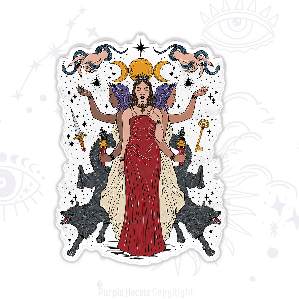 Purplehecate The Triple Goddess Hecate Magnet