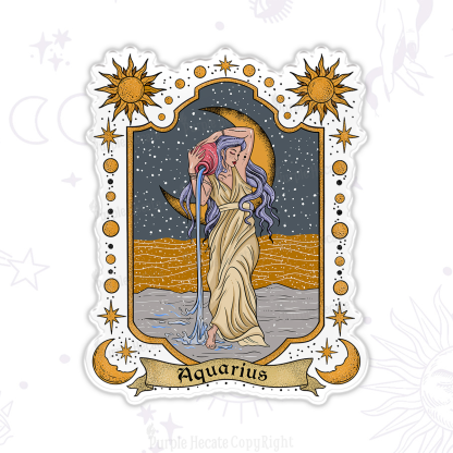 Purplehecate Aquarius Zodiac Magnet