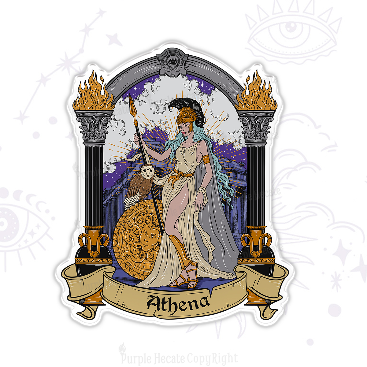 Purplehecate The Wise Goddess Athena Magnet