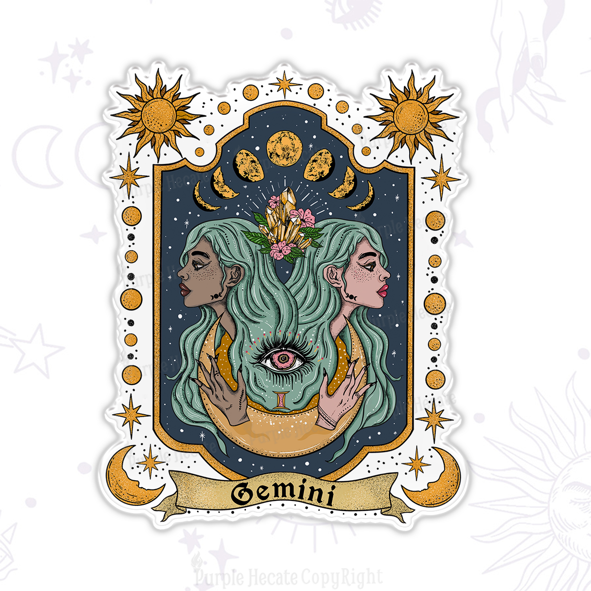 Purplehecate Gemini Zodiac Magnet