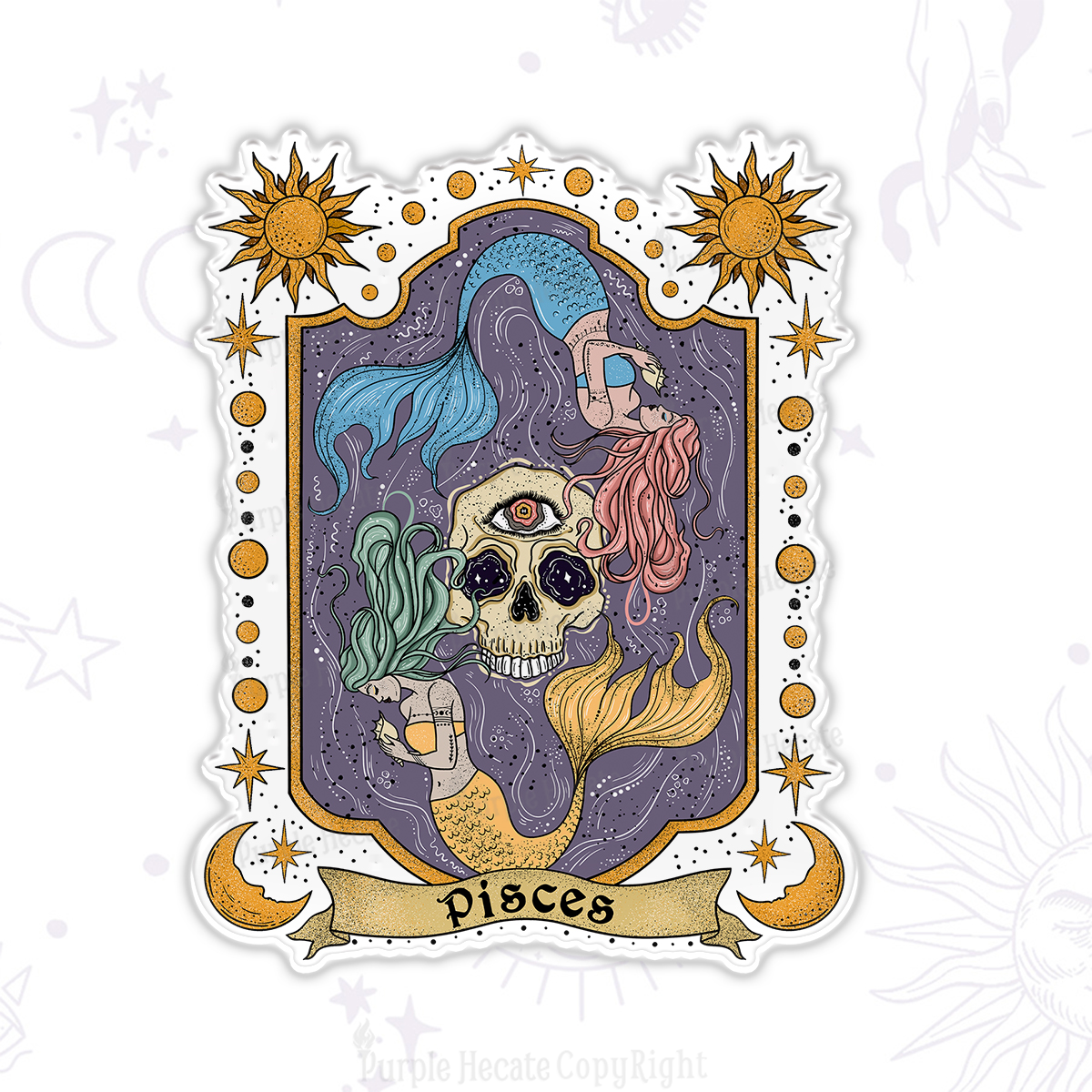Purplehecate Pisces Zodiac Magnet
