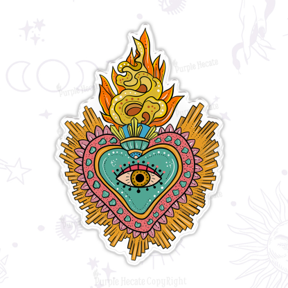 Purplehecate Rainbow Sacred Heart Magnet