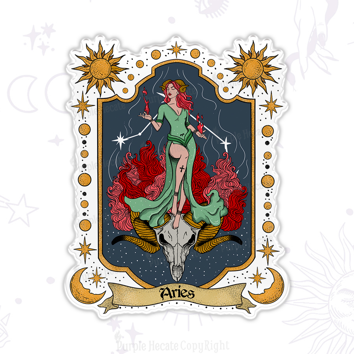Purplehecate Aries Zodiac Magnet