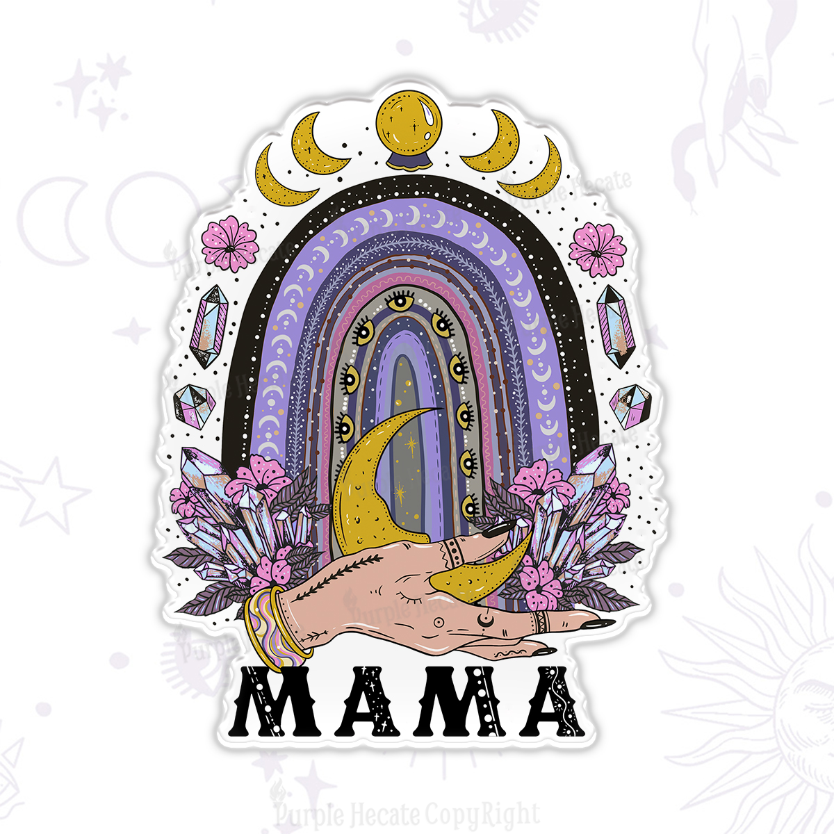 Purplehecate Gothic Mama Rainbow Magnet