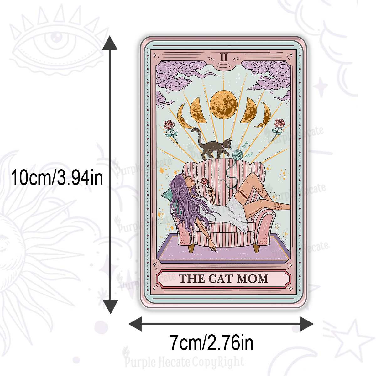Purplehecate The Cat Mom Tarot Magnet
