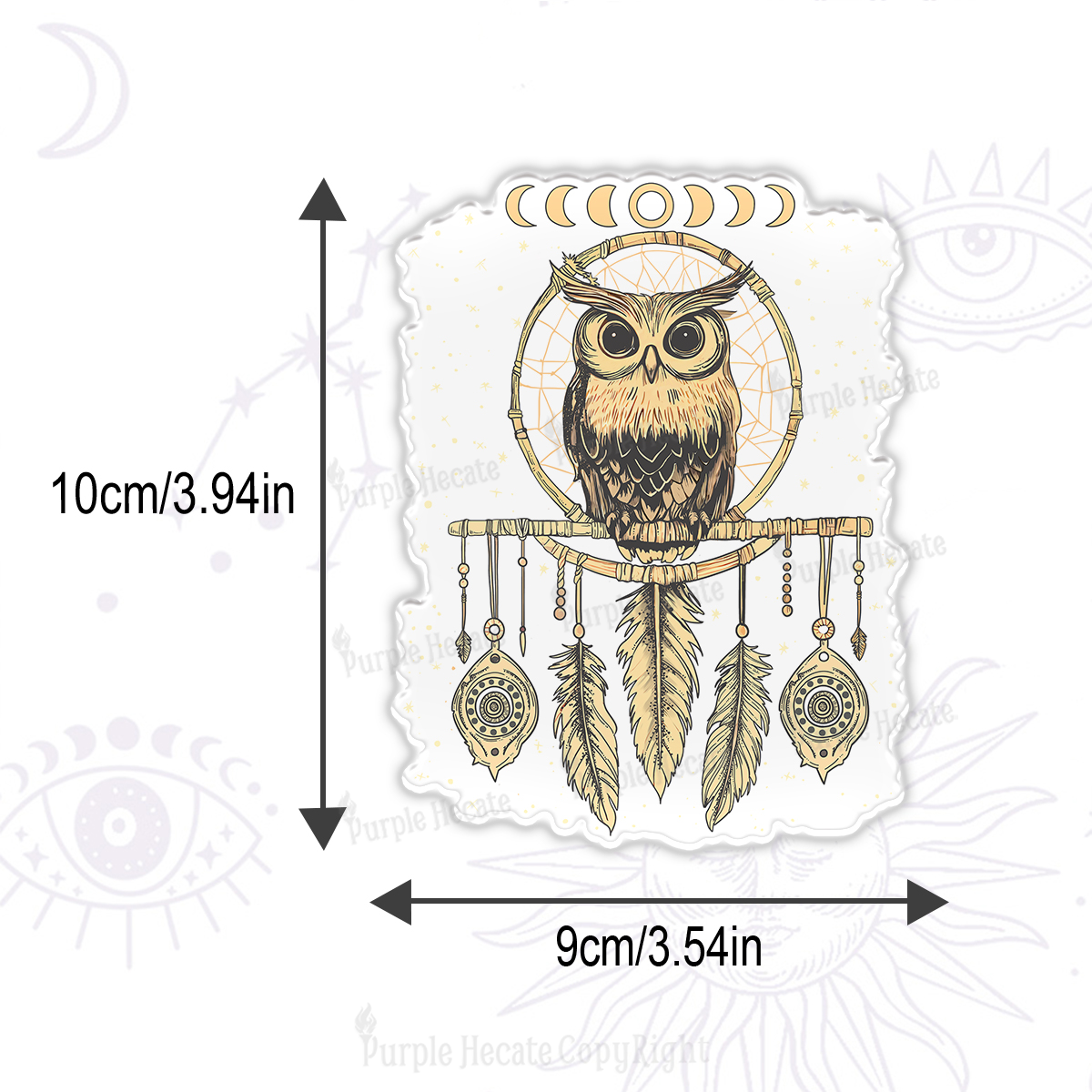 Purplehecate Luna Owl Dream Catcher Magnet