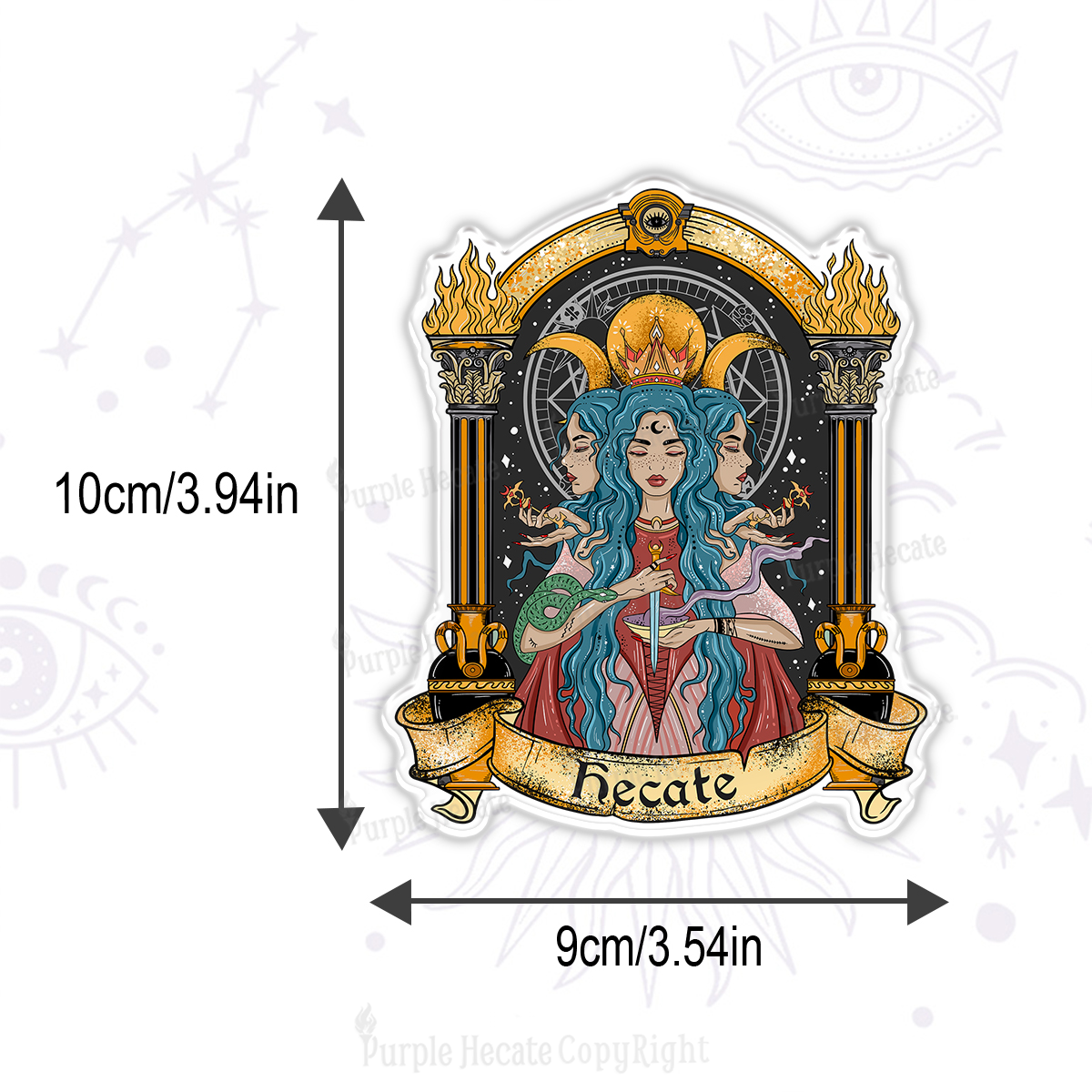 Purplehecate Triple Moon Goddess Hecate Magnet