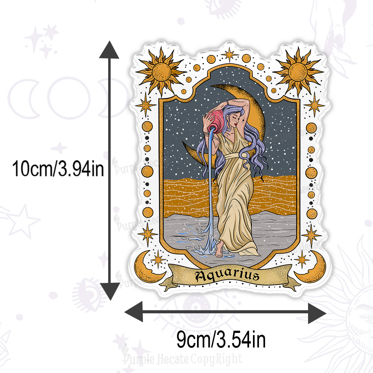 Purplehecate Aquarius Zodiac Magnet