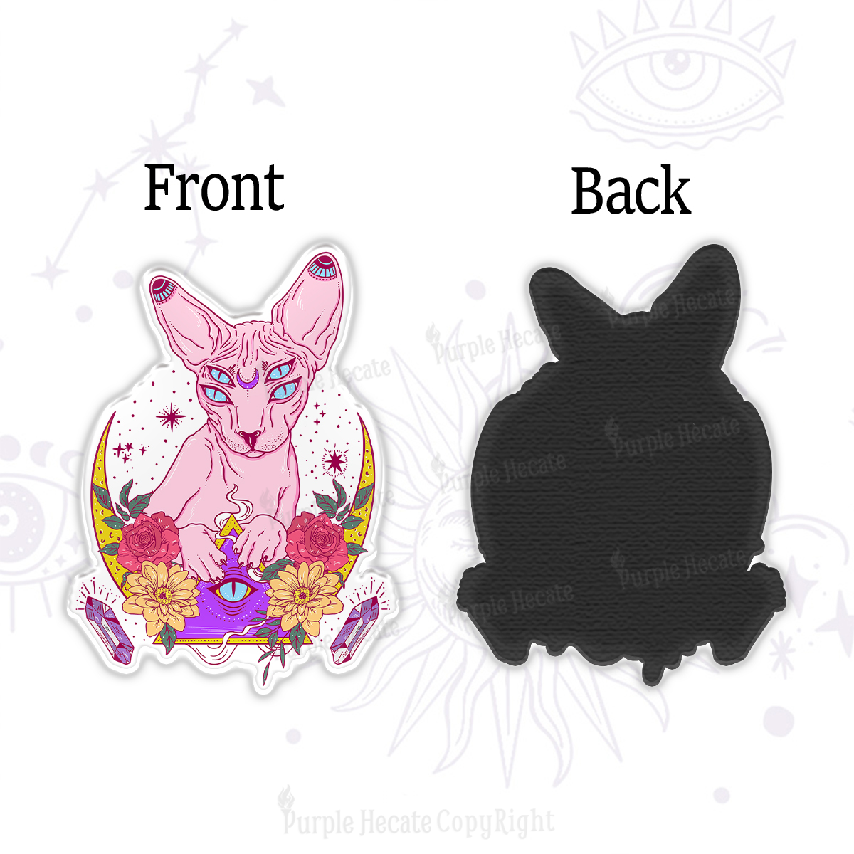 Purplehecate Moon Phase Cat Magnet