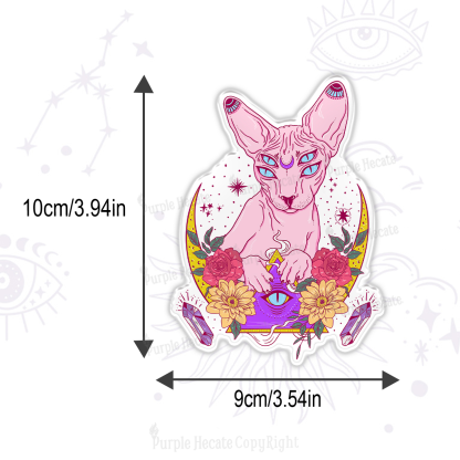 Purplehecate Moon Phase Cat Magnet
