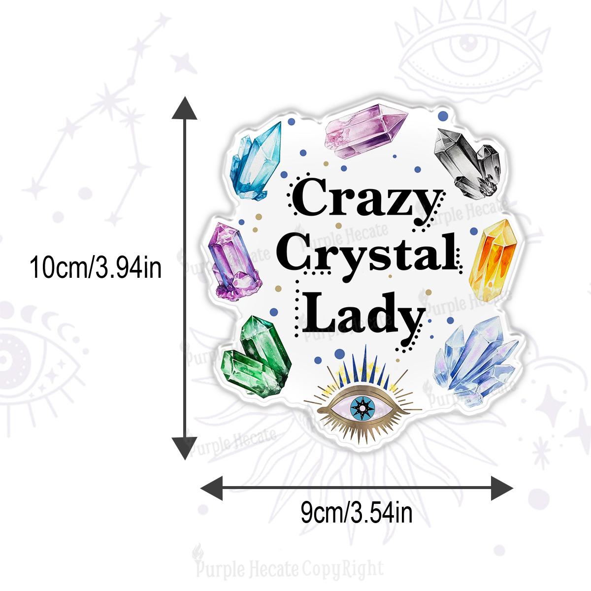 Purplehecate Crazy Crystal Lady Magnet