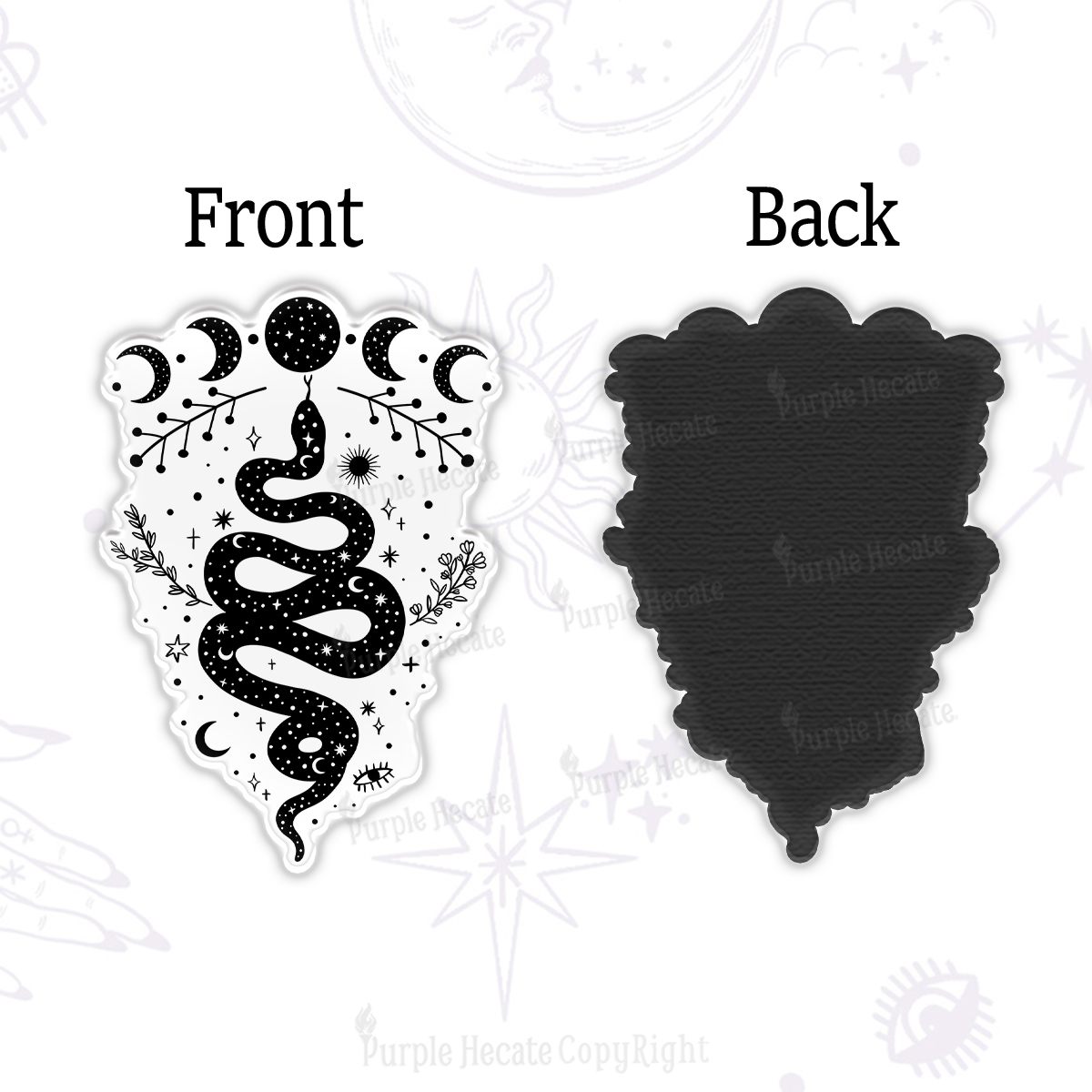 Purplehecate Snake And Moon Phase Comfort Magnet